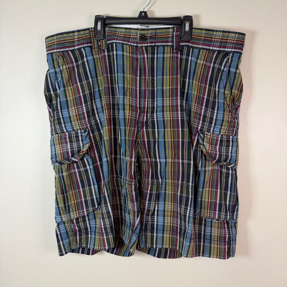 Polo Ralph Lauren 40 Madras Plaid Cargo Shorts Preppy Country Club‎ Golf Dadcore - Picture 9 of 11